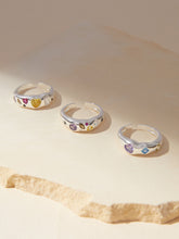 silver zircon rings in 3 patterns